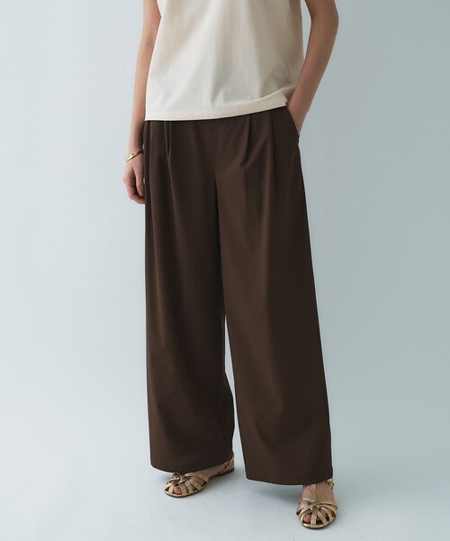 cloenc（クロエンス）の「【UVカット／接触冷感】ラッシュガード　ツータックワイドパンツ（その他パンツ・レディース・ブラック/ダークブラウン・03/02/01）」の13枚目の写真