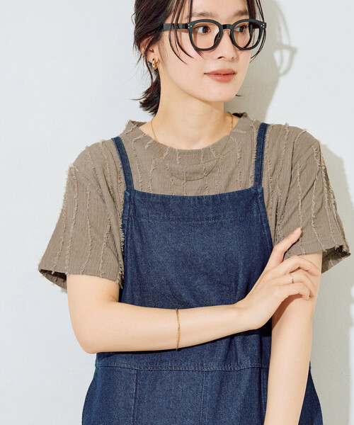 FREAK'S STORE(フリークスストア)の「限定展開 フリンジ ストライプ 半袖 トップス(Tシャツ/カットソー・レディース・ピンク/ブルーグリーン/ブラック/ベージュ/オフホワイト・フリ-)」の11枚目の写真