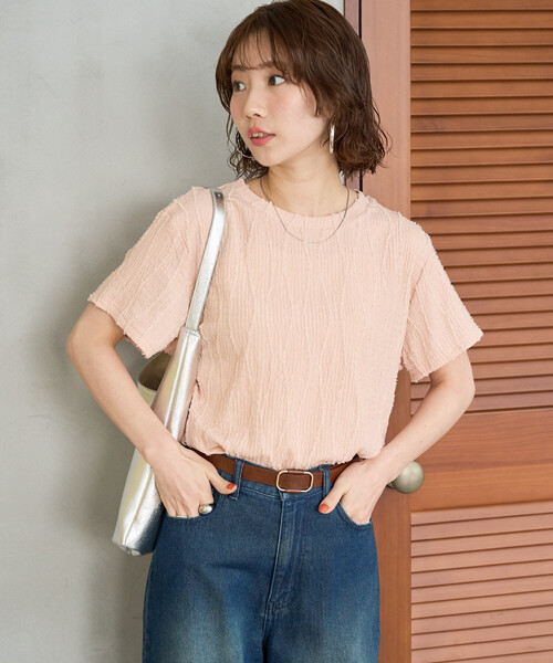 FREAK'S STORE(フリークスストア)の「限定展開 フリンジ ストライプ 半袖 トップス(Tシャツ/カットソー・レディース・ピンク/ブルーグリーン/ブラック/ベージュ/オフホワイト・フリ-)」の20枚目の写真
