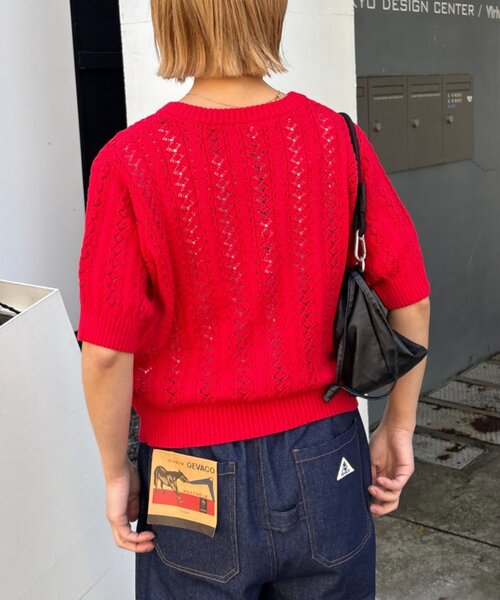 GEVACO(ゲバコ)の「【GEVACO/ゲバコ】透かし柄カーディガン(カーディガン/ボレロ・レディース・レッド/ネイビー/ベージュ・ONE SIZE)」の19枚目の写真