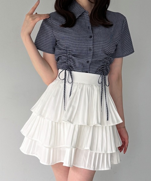 junoah(ジュノア)の「ティアードフリルミニスカート(スカート・レディース・ホワイト/グレー/ブラック・SMALL/LARGE/MEDIUM)」の7枚目の写真