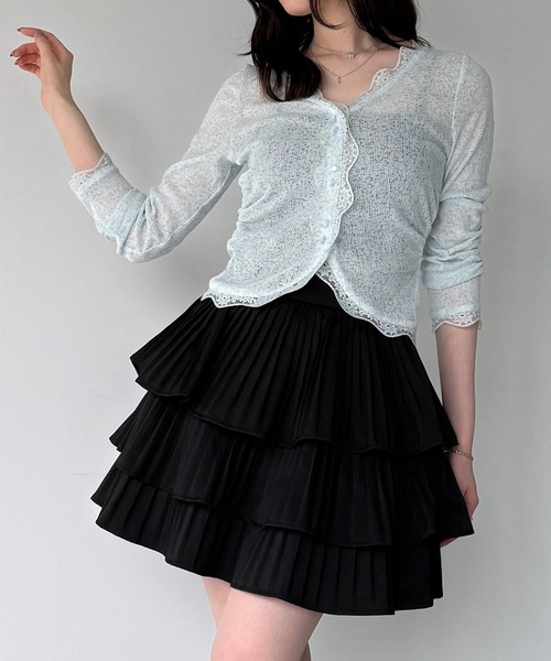 junoah(ジュノア)の「ティアードフリルミニスカート(スカート・レディース・ホワイト/グレー/ブラック・SMALL/LARGE/MEDIUM)」の10枚目の写真