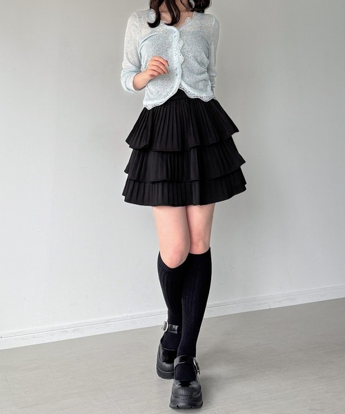 junoah(ジュノア)の「ティアードフリルミニスカート(スカート・レディース・ホワイト/グレー/ブラック・SMALL/LARGE/MEDIUM)」の12枚目の写真