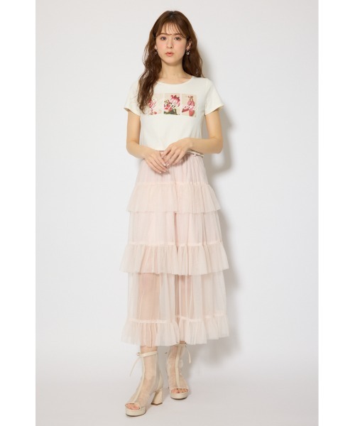 rienda(リエンダ)の「【森香澄さん着用】モチーフフォトショートTシャツ 春服 夏服 半袖(Tシャツ/カットソー・レディース・ブルー/ホワイト/ピンク・FREE)」の5枚目の写真