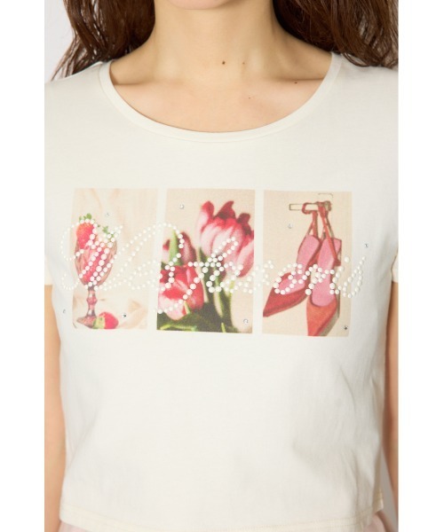 rienda(リエンダ)の「【森香澄さん着用】モチーフフォトショートTシャツ 春服 夏服 半袖(Tシャツ/カットソー・レディース・ブルー/ホワイト/ピンク・FREE)」の12枚目の写真
