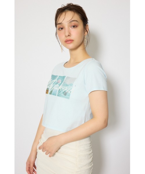 rienda(リエンダ)の「【森香澄さん着用】モチーフフォトショートTシャツ 春服 夏服 半袖(Tシャツ/カットソー・レディース・ブルー/ホワイト/ピンク・FREE)」の21枚目の写真
