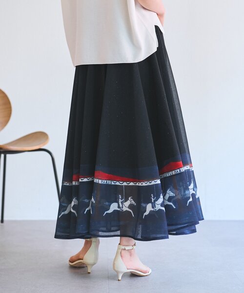 BEARDSLEY(ビアズリー)の「メリーゴーランドウエストリブスカート(スカート・レディース・ネイビー・FREE)」の5枚目の写真