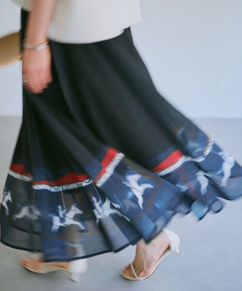 BEARDSLEY(ビアズリー)の「メリーゴーランドウエストリブスカート(スカート・レディース・ネイビー・FREE)」の7枚目の写真