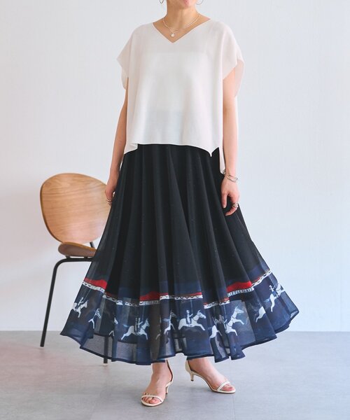 BEARDSLEY(ビアズリー)の「メリーゴーランドウエストリブスカート(スカート・レディース・ネイビー・FREE)」の9枚目の写真