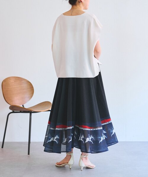 BEARDSLEY(ビアズリー)の「メリーゴーランドウエストリブスカート(スカート・レディース・ネイビー・FREE)」の10枚目の写真