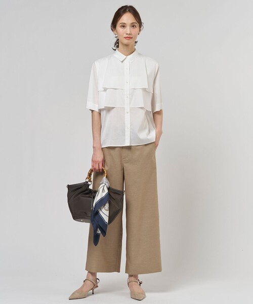 J.PRESS(ジェイプレス)の「FLAXASAオックス ワイド ストレート パンツ(その他パンツ・レディース・グレー系/黄土色系/ネイビー系・T13/T17/T15)」の12枚目の写真