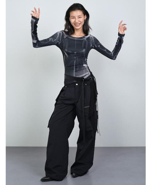 NACHE（ナチェ）の「NACHE/ナチェ/MIXED LAYERD TIE JOGGER PANT（その他パンツ・レディース・ブラック・M/L/S）」の13枚目の写真