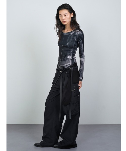NACHE（ナチェ）の「NACHE/ナチェ/MIXED LAYERD TIE JOGGER PANT（その他パンツ・レディース・ブラック・M/L/S）」の2枚目の写真
