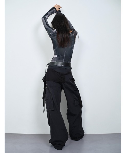 NACHE（ナチェ）の「NACHE/ナチェ/MIXED LAYERD TIE JOGGER PANT（その他パンツ・レディース・ブラック・M/L/S）」の4枚目の写真