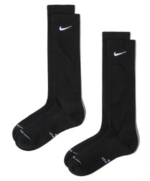 NIKE（ナイキ）の「ナイキ エブリデイ エレベーテッド オーバーザカーフ ソックス (2足) / Nike Everyday Elevated Over-the-Calf Socks (2 Pairs) HQ8510-010 Black（ソックス/靴下）」