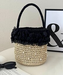 prose verse | オーガンジーフリルパールかごバッグ(かごバッグ)