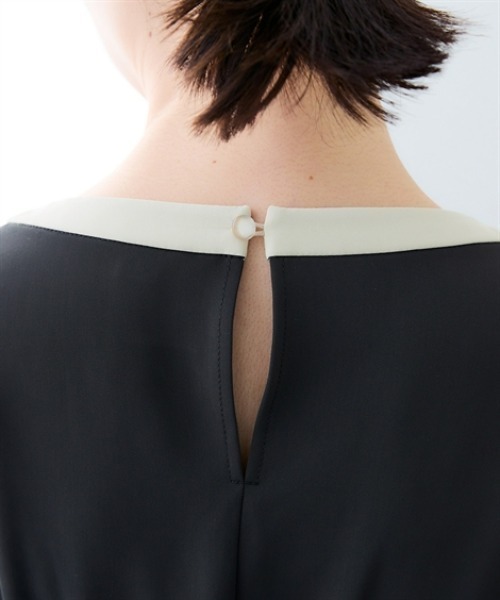 7days Life Styling(セブンデイズライフスタイリング)の「美極とろみ素材ベルト付き配色ワンピース(しわになりにくい・洗濯機OK)(ワンピース・レディース・チャコール/ライトグレー系・LL/L/M/3L)」の14枚目の写真
