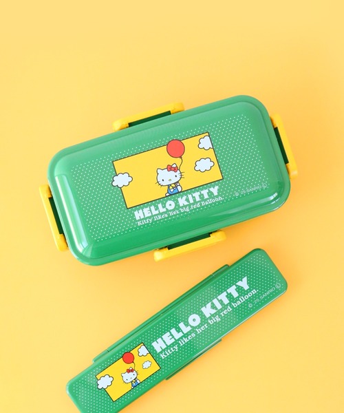 sanrio(サンリオ)の「〈SANRIO/サンリオ〉 ハローキティ レトロ25 ふわっと弁当箱 お弁当箱 ランチボックス PFLB6(お弁当箱・レディース・グリーン・ONE SIZE)」の3枚目の写真
