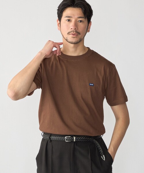 SHIPS(シップス)の「【WEB限定】SHIPS: マイクロ ワッペン Tシャツ(Tシャツ/カットソー・メンズ・オリーブ/ブラック/ブラウン/ホワイト/ネイビー・X-LARGE/LARGE/MEDIUM/SMALL)」の3枚目の写真