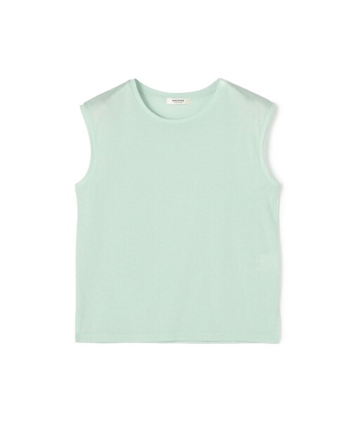 MACPHEE(マカフィー)の「ハイゲージジャージー ノースリーブプルオーバー(Tシャツ/カットソー・レディース・ブラック/ホワイト/ダークブラウン/ライトグリーン・S)」の1枚目の写真