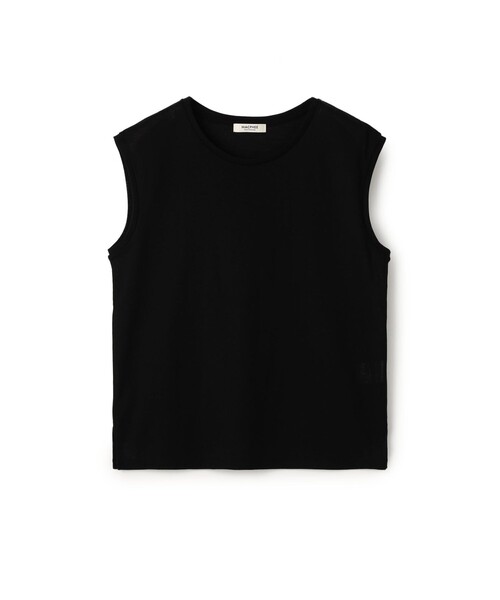 MACPHEE(マカフィー)の「ハイゲージジャージー ノースリーブプルオーバー(Tシャツ/カットソー・レディース・ブラック/ホワイト/ダークブラウン/ライトグリーン・S)」の3枚目の写真