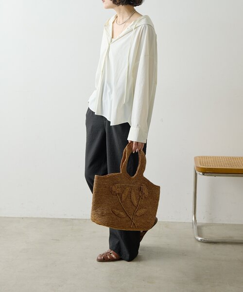 ear PAPILLONNER(イアパピヨネ)の「【LIMAIA PARIS(リマイア・パリ)】FLORA/フラワーバッグ(トートバッグ・レディース・ダークブラウン/レッド・FREE)」の10枚目の写真