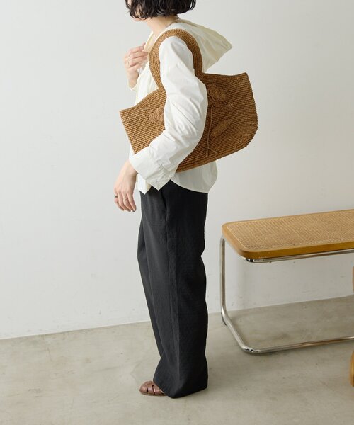 ear PAPILLONNER(イアパピヨネ)の「【LIMAIA PARIS(リマイア・パリ)】FLORA/フラワーバッグ(トートバッグ・レディース・ダークブラウン/レッド・FREE)」の14枚目の写真