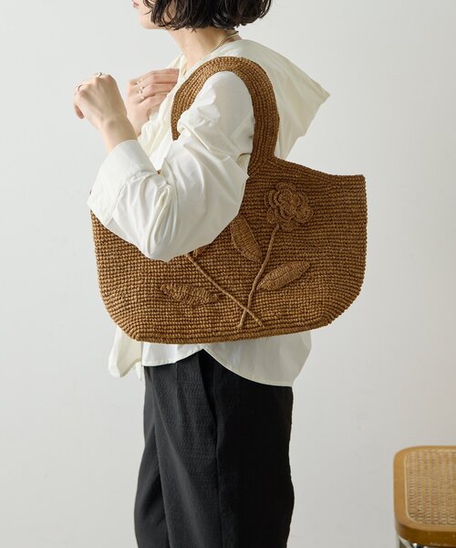 ear PAPILLONNER(イアパピヨネ)の「【LIMAIA PARIS(リマイア・パリ)】FLORA/フラワーバッグ(トートバッグ・レディース・ダークブラウン/レッド・FREE)」の15枚目の写真