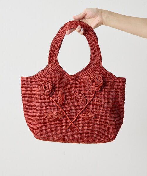 ear PAPILLONNER(イアパピヨネ)の「【LIMAIA PARIS(リマイア・パリ)】FLORA/フラワーバッグ(トートバッグ・レディース・ダークブラウン/レッド・FREE)」の16枚目の写真