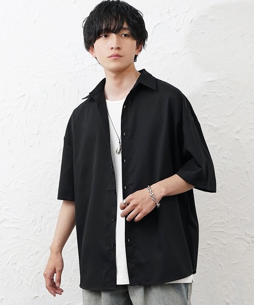 MinoriTY(マイノリティ)の「【MinoriTY】裾ラウンドルーズシャツ(5分袖)メンズ 春服 夏服 家庭洗濯可能 ユニセックス(シャツ/ブラウス・メンズ・カーキ/ホワイト/ブラック・M/S/L)」の14枚目の写真