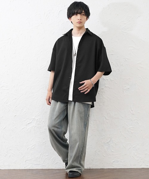 MinoriTY(マイノリティ)の「【MinoriTY】裾ラウンドルーズシャツ(5分袖)メンズ 春服 夏服 家庭洗濯可能 ユニセックス(シャツ/ブラウス・メンズ・カーキ/ホワイト/ブラック・M/S/L)」の15枚目の写真