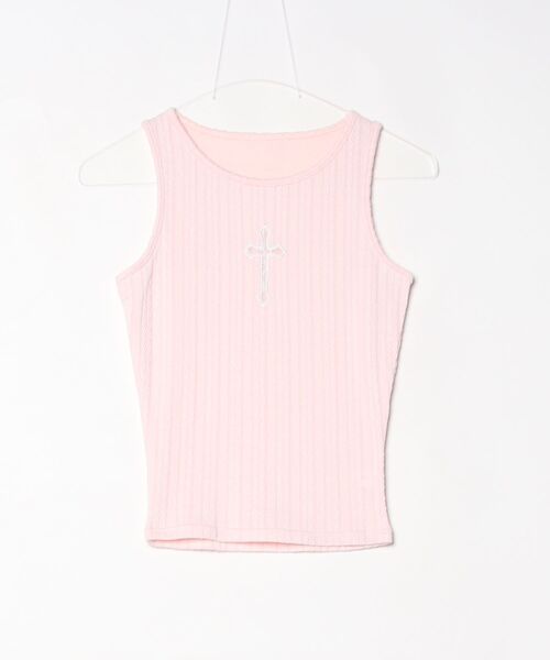 tinkerend（ティンカーエンド）の「Cross Lace Tank / クロスレースタンク（タンクトップ・レディース・スモークピンク・FREE）」の7枚目の写真