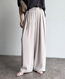 【WEB限定】ベルト付タックワイドパンツ