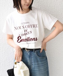SHIPS Colors:〈洗濯機可能〉フロッキー コンビ プリント TEE◇