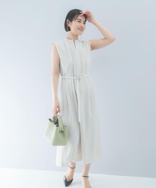 URBAN RESEARCH ROSSO WOMEN(アーバンリサーチ ロッソ)の「クールタッチ 防シワストレートワンピース(ワンピース・レディース・ミント/ネイビー/グレー系その他・FREE)」の2枚目の写真