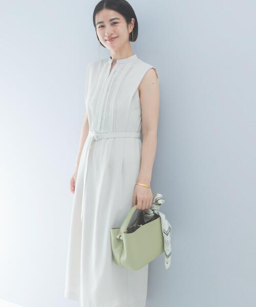 URBAN RESEARCH ROSSO WOMEN(アーバンリサーチ ロッソ)の「クールタッチ 防シワストレートワンピース(ワンピース・レディース・ミント/ネイビー/グレー系その他・FREE)」の4枚目の写真