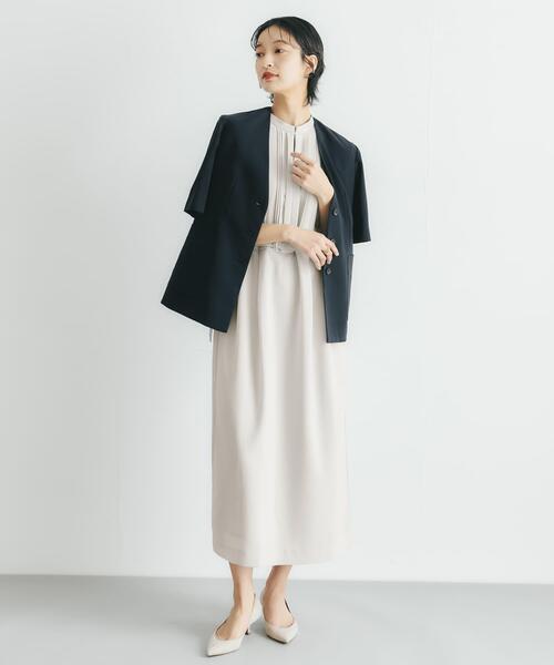 URBAN RESEARCH ROSSO WOMEN(アーバンリサーチ ロッソ)の「クールタッチ 防シワストレートワンピース(ワンピース・レディース・ミント/ネイビー/グレー系その他・FREE)」の7枚目の写真
