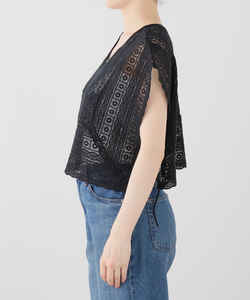 B.C STOCK(ベーセーストック)の「【WEB限定】手洗い可 / FANAKA / ファナカ レースミックスベスト(ベスト・レディース・ホワイト/ブラック・FREE)」の10枚目の写真