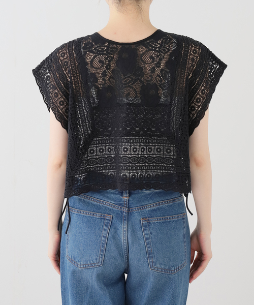 B.C STOCK(ベーセーストック)の「【WEB限定】手洗い可 / FANAKA / ファナカ レースミックスベスト(ベスト・レディース・ホワイト/ブラック・FREE)」の11枚目の写真