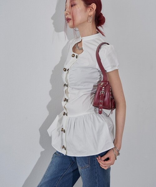 WHO'S WHO gallery(フーズフーギャラリー)の「Wボタンギャザーワンピ(無地/チェック/ドット)(ワンピース・レディース・ブラック/ピンク/ホワイト/ブラック系その他/オフホワイト/ブラック系その他2・FREE)」の15枚目の写真