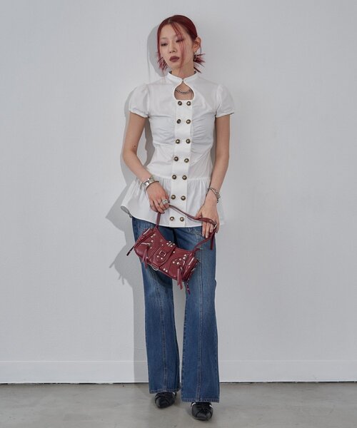 WHO'S WHO gallery(フーズフーギャラリー)の「Wボタンギャザーワンピ(無地/チェック/ドット)(ワンピース・レディース・ブラック/ピンク/ホワイト/ブラック系その他/オフホワイト/ブラック系その他2・FREE)」の17枚目の写真