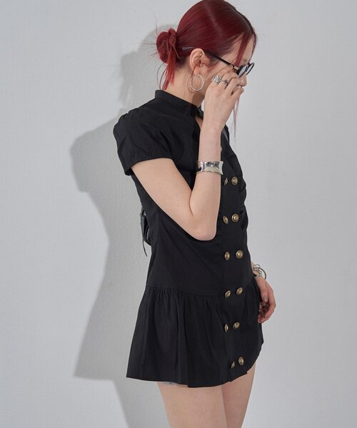 WHO'S WHO gallery(フーズフーギャラリー)の「Wボタンギャザーワンピ(無地/チェック/ドット)(ワンピース・レディース・ブラック/ピンク/ホワイト/ブラック系その他/オフホワイト/ブラック系その他2・FREE)」の22枚目の写真