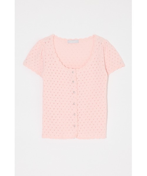 MOUSSY(マウジー)の「EYELET BUTTON UP トップス(ニット/セーター・レディース・ブラック/ライトピンク/オフホワイト/ネイビー・FREE)」の16枚目の写真