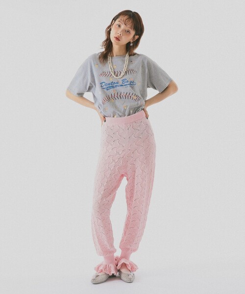 BEAMS COUTURE(ビームスクチュール)の「アイレット フリル ニット パンツ(その他パンツ・レディース・ピンク/ホワイト系その他5・ONE SIZE)」の11枚目の写真