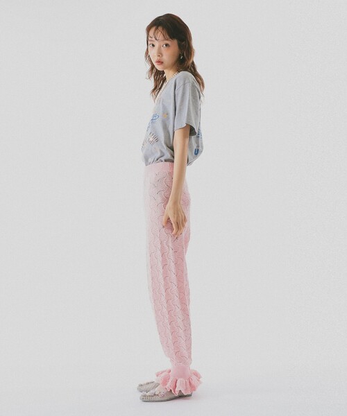 BEAMS COUTURE(ビームスクチュール)の「アイレット フリル ニット パンツ(その他パンツ・レディース・ピンク/ホワイト系その他5・ONE SIZE)」の12枚目の写真