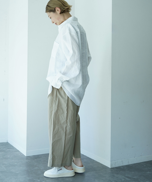 JOURNAL STANDARD LUXE（ジャーナルスタンダード　ラックス）の「Tabbyリネン Plainシャツ（シャツ/ブラウス・レディース・ホワイト/ネイビー・FREE）」の11枚目の写真
