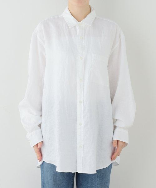 JOURNAL STANDARD LUXE（ジャーナルスタンダード　ラックス）の「Tabbyリネン Plainシャツ（シャツ/ブラウス・レディース・ホワイト/ネイビー・FREE）」の14枚目の写真