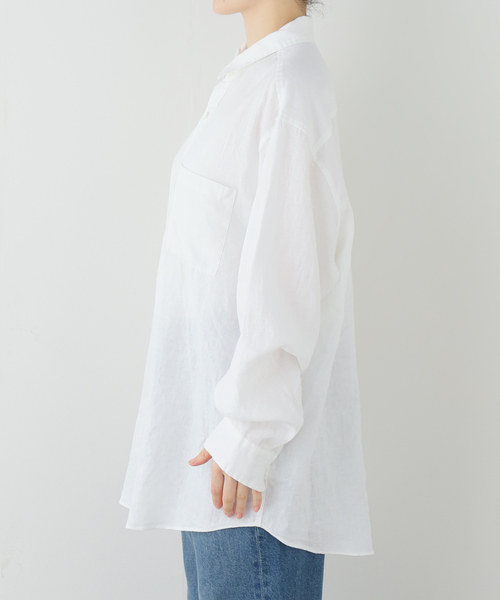 JOURNAL STANDARD LUXE（ジャーナルスタンダード　ラックス）の「Tabbyリネン Plainシャツ（シャツ/ブラウス・レディース・ホワイト/ネイビー・FREE）」の15枚目の写真