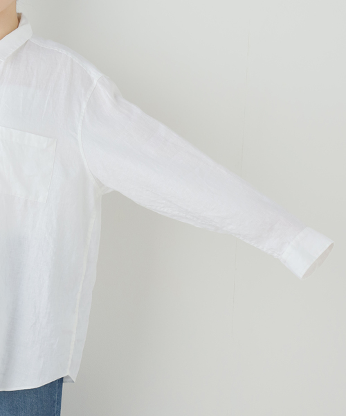 JOURNAL STANDARD LUXE（ジャーナルスタンダード　ラックス）の「Tabbyリネン Plainシャツ（シャツ/ブラウス・レディース・ホワイト/ネイビー・FREE）」の16枚目の写真