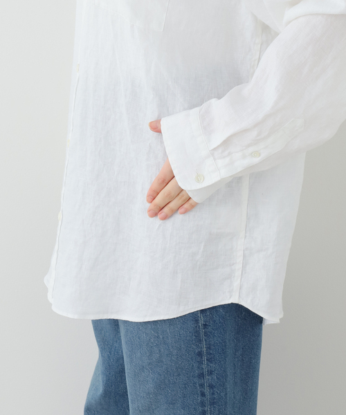 JOURNAL STANDARD LUXE（ジャーナルスタンダード　ラックス）の「Tabbyリネン Plainシャツ（シャツ/ブラウス・レディース・ホワイト/ネイビー・FREE）」の18枚目の写真